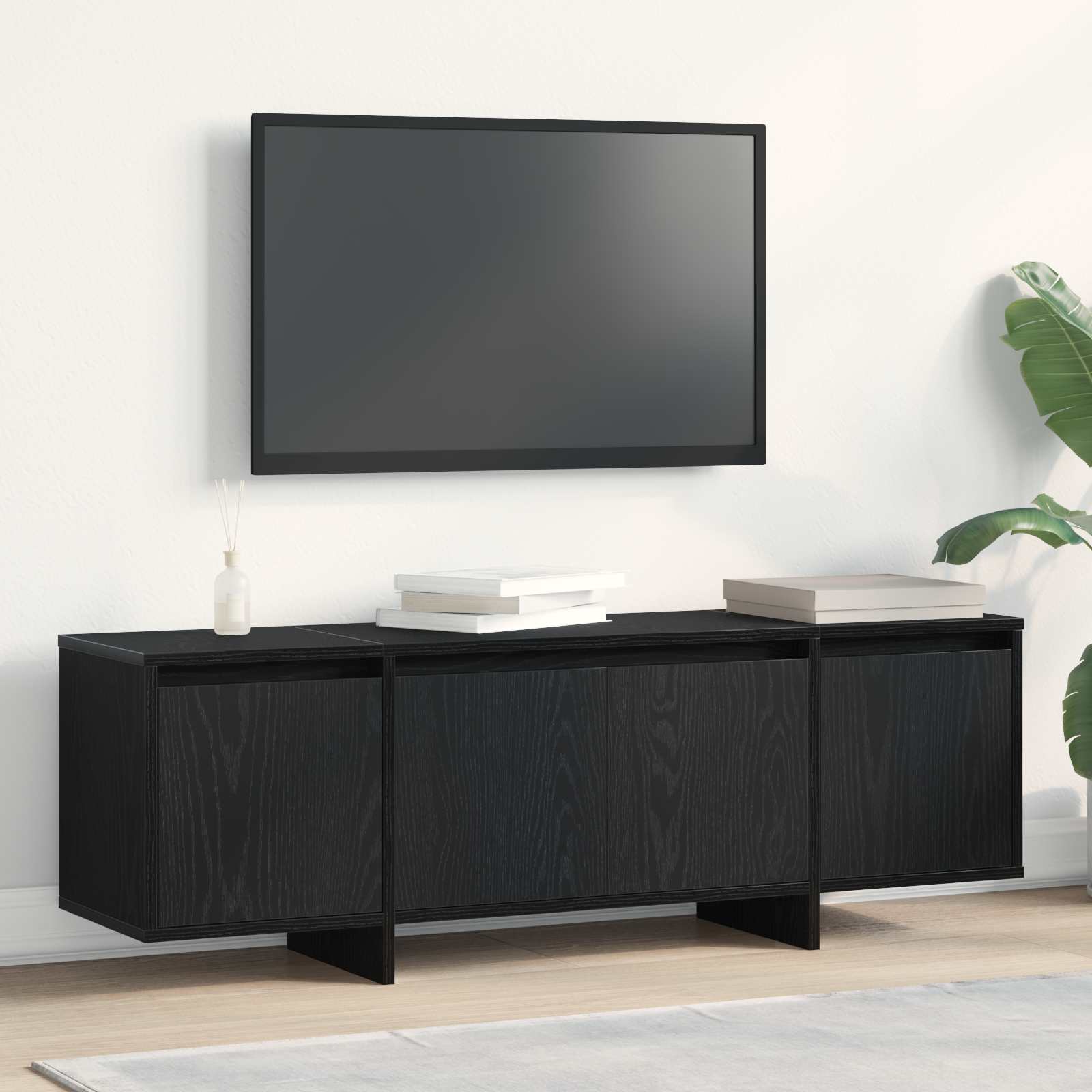 Gabinete de TV Roble Negro 120 x 30 x 40,5 cm