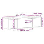 Gabinete de TV Roble Negro 120 x 30 x 40,5 cm