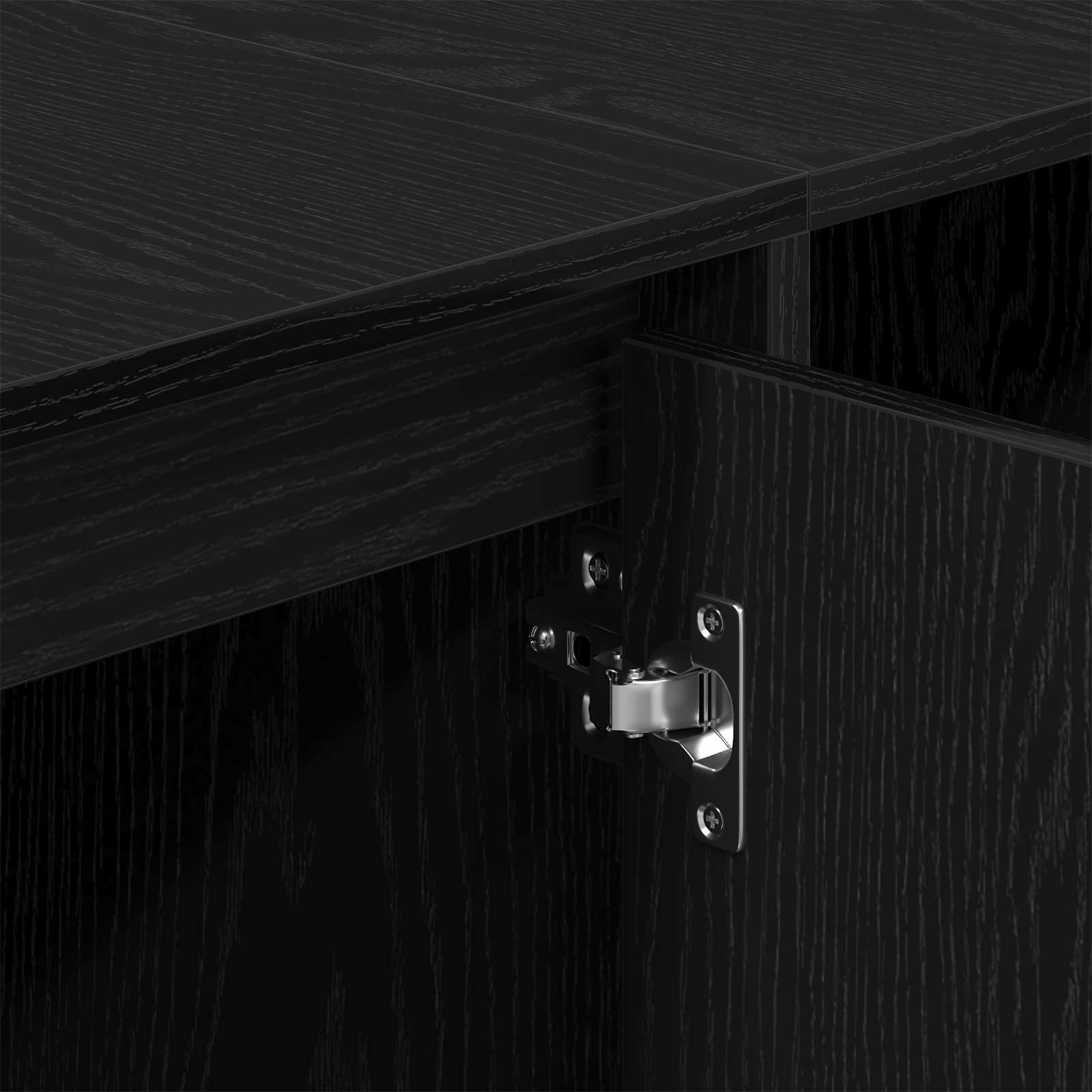 Mueble de TV 130 x 35 x 50 cm Roble Negro Madera de ingeniería