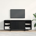 Mueble de TV 130 x 35 x 50 cm Roble Negro Madera de ingeniería
