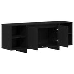 Mueble de TV 130 x 35 x 50 cm Roble Negro Madera de ingeniería