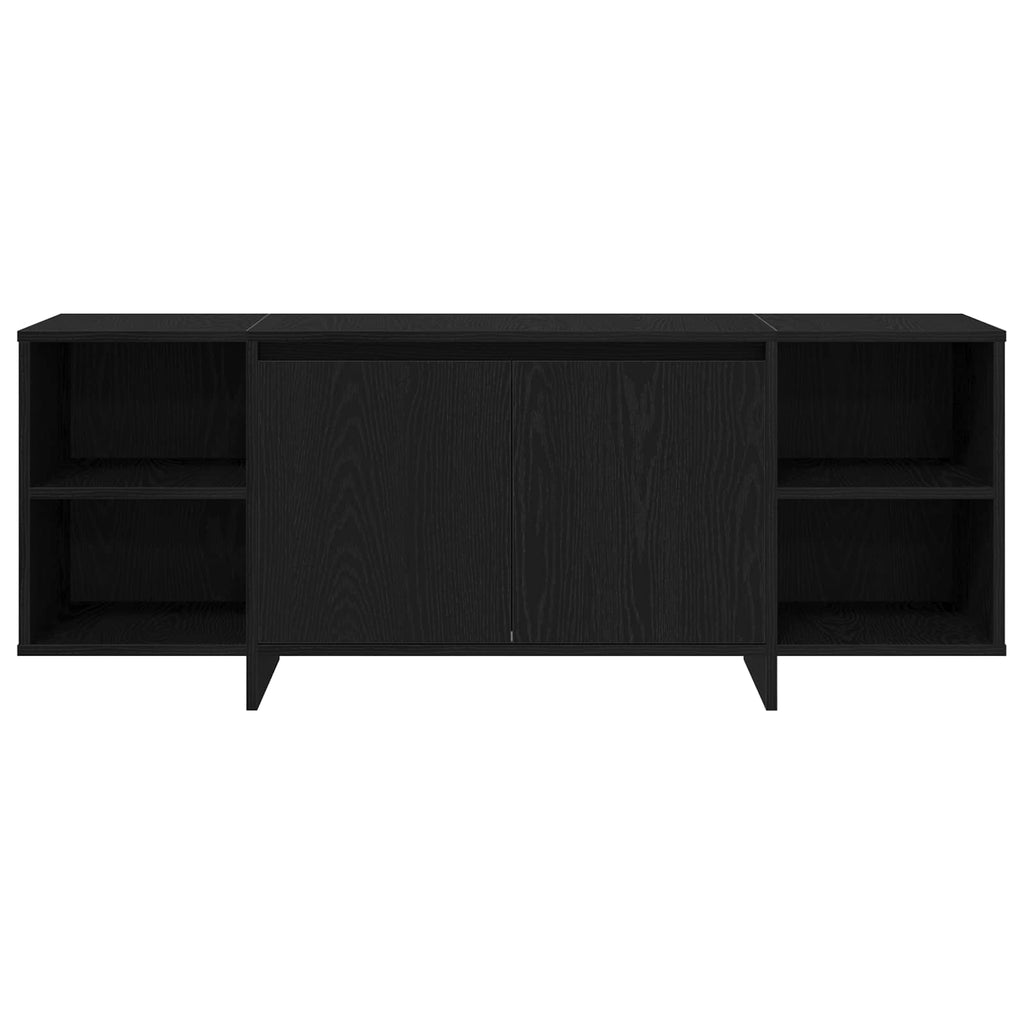 Mueble de TV 130 x 35 x 50 cm Roble Negro Madera de ingeniería