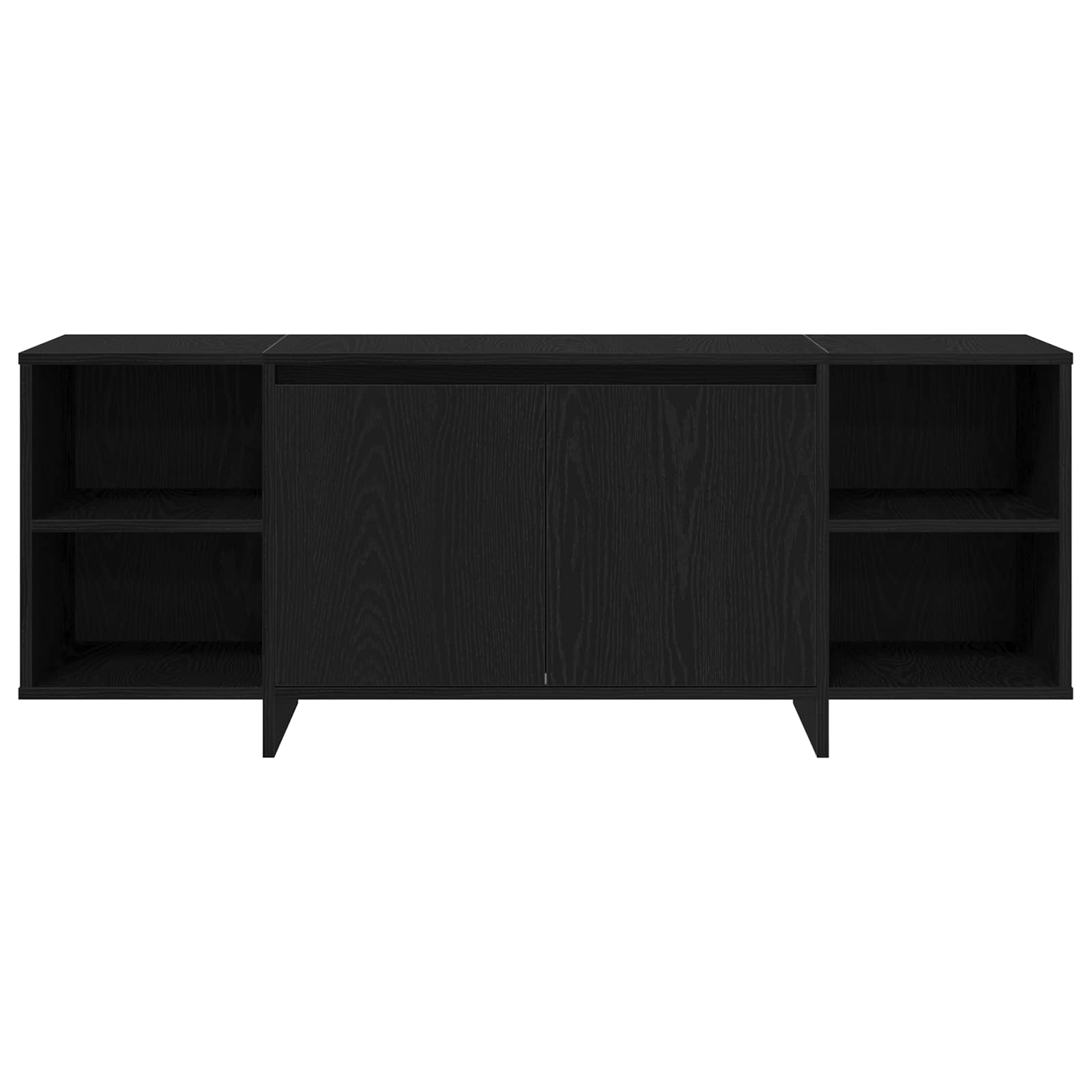 Mueble de TV 130 x 35 x 50 cm Roble Negro Madera de ingeniería