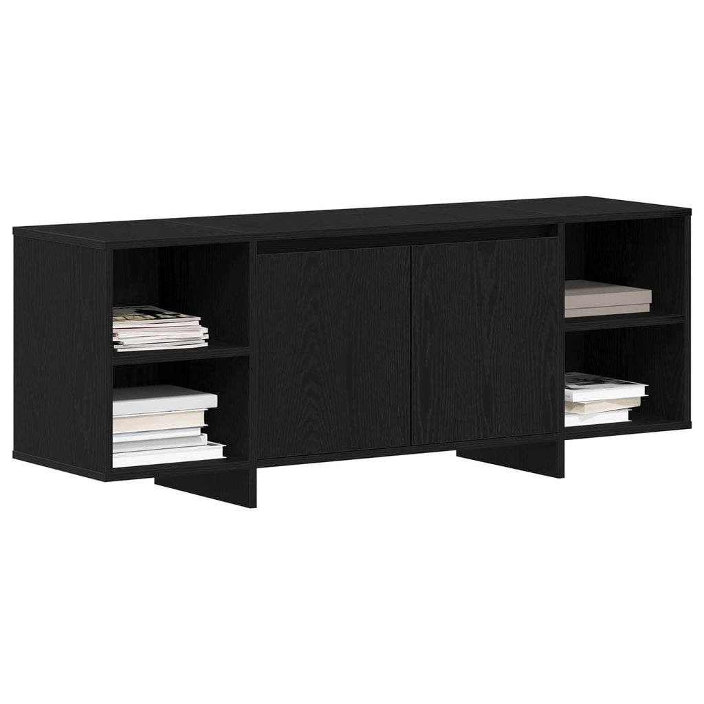 Mueble de TV 130 x 35 x 50 cm Roble Negro Madera de ingeniería
