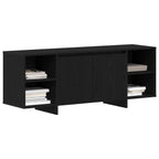 Mueble de TV 130 x 35 x 50 cm Roble Negro Madera de ingeniería
