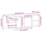 Mueble de TV 130 x 35 x 50 cm Roble Negro Madera de ingeniería