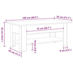 Mesa de Café Roble Negro 102 x 55 x 42 cm Madera de ingeniería