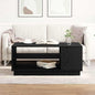 Mesa de Centro Carvalho Preto 102 x 55 x 43 cm Madeira Manufaturada