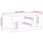 Mesa de Café Roble Negro 102 x 55 x 43 cm Madera de ingeniería