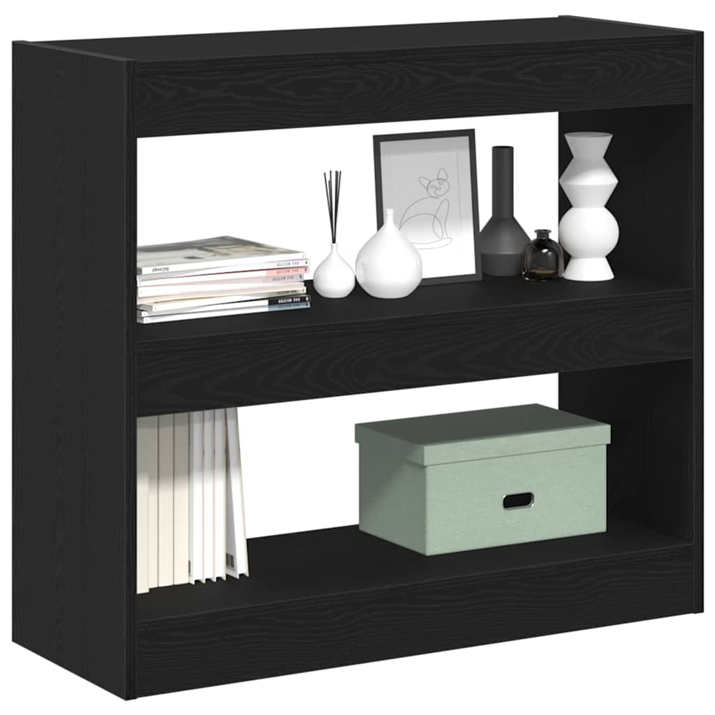 Estantería para libros 2 pcs Roble Negro 80 x 30 x 72 cm