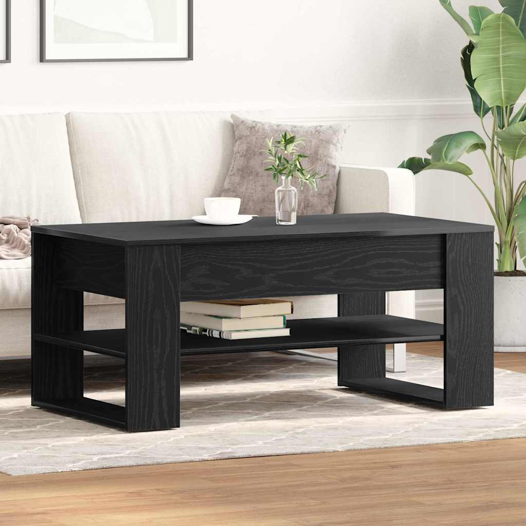 Mesa de Café Roble Negro 102 x 55 x 45 cm Madera de ingeniería