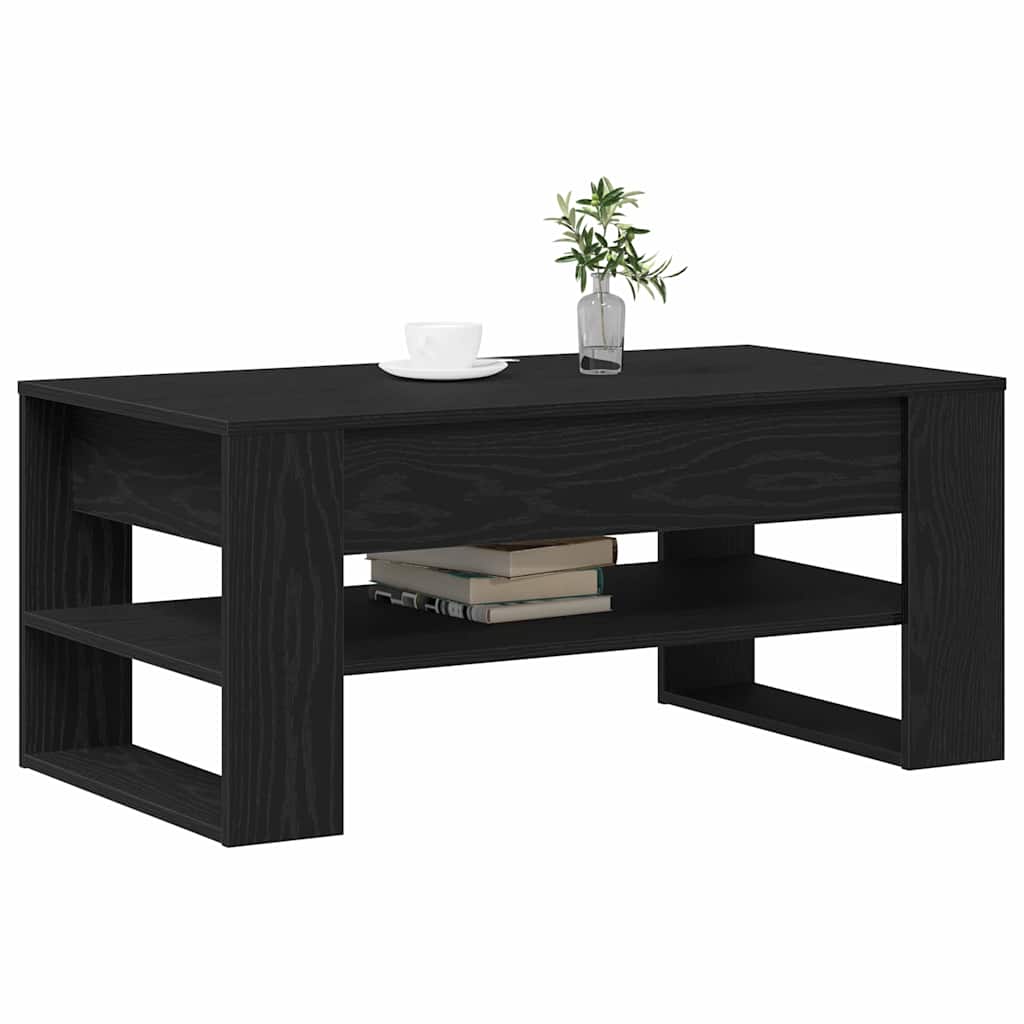 Mesa de Café Roble Negro 102 x 55 x 45 cm Madera de ingeniería