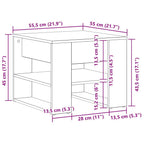 Mesa de Café Roble Negro 55,5 x 55 x 45 cm Madera de ingeniería