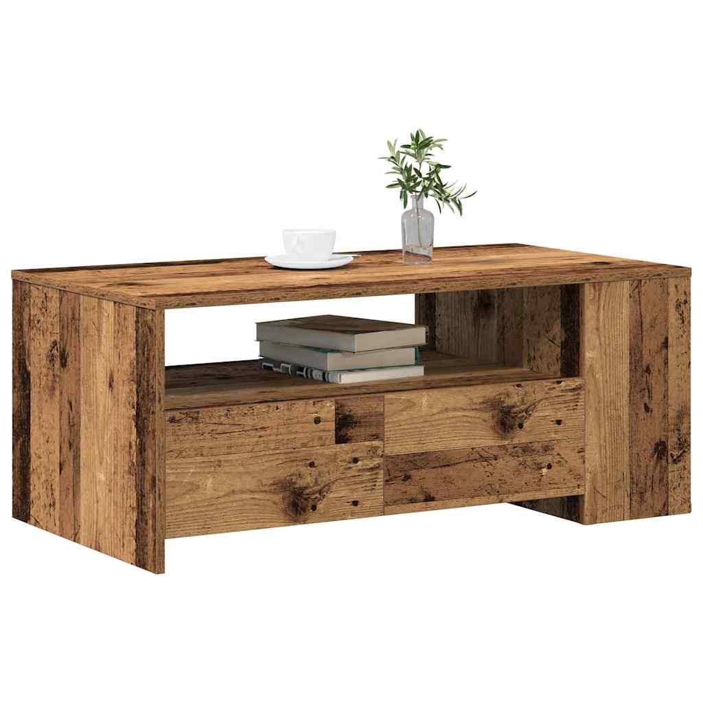 Mesa de Café con cajón Madera envejecida 102 x 55 x 43,5 cm