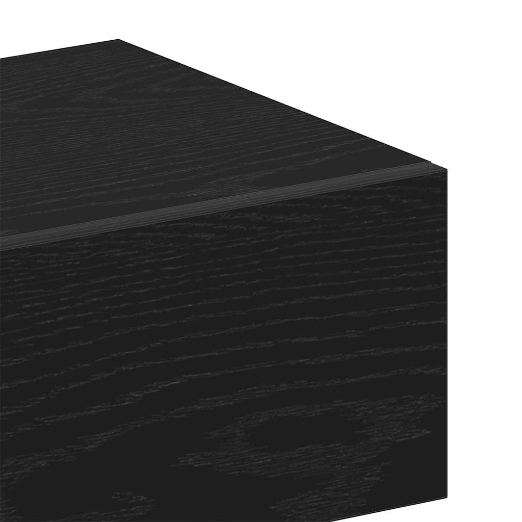 Armario de Noche con cajón 2 pcs Roble Negro 46 x 30 x 30 cm