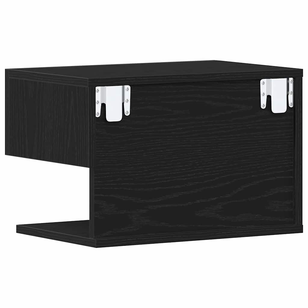 Armario de Noche con cajón 2 pcs Roble Negro 46 x 30 x 30 cm