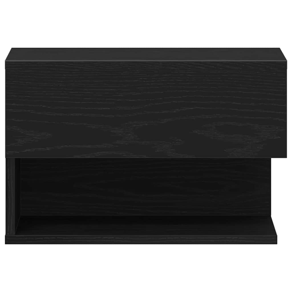 Armario de Noche con cajón 2 pcs Roble Negro 46 x 30 x 30 cm