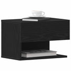 Armario de Noche con cajón 2 pcs Roble Negro 46 x 30 x 30 cm