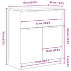 Vitrina Roble Negro 60 x 30 x 70 cm Madera contrachapada