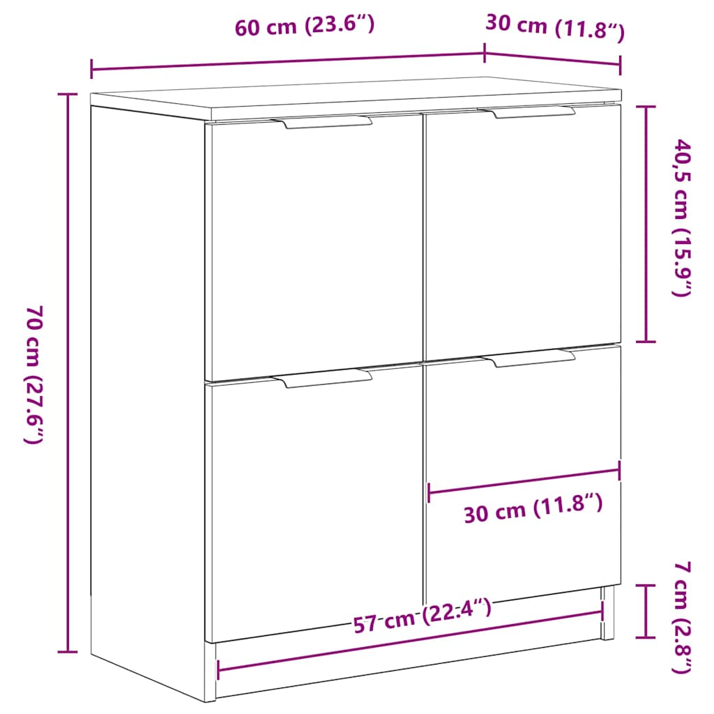 Vitrina Roble Negro 60 x 30 x 70 cm Madera contrachapada