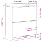 Vitrina Roble Negro 60 x 30 x 70 cm Madera contrachapada