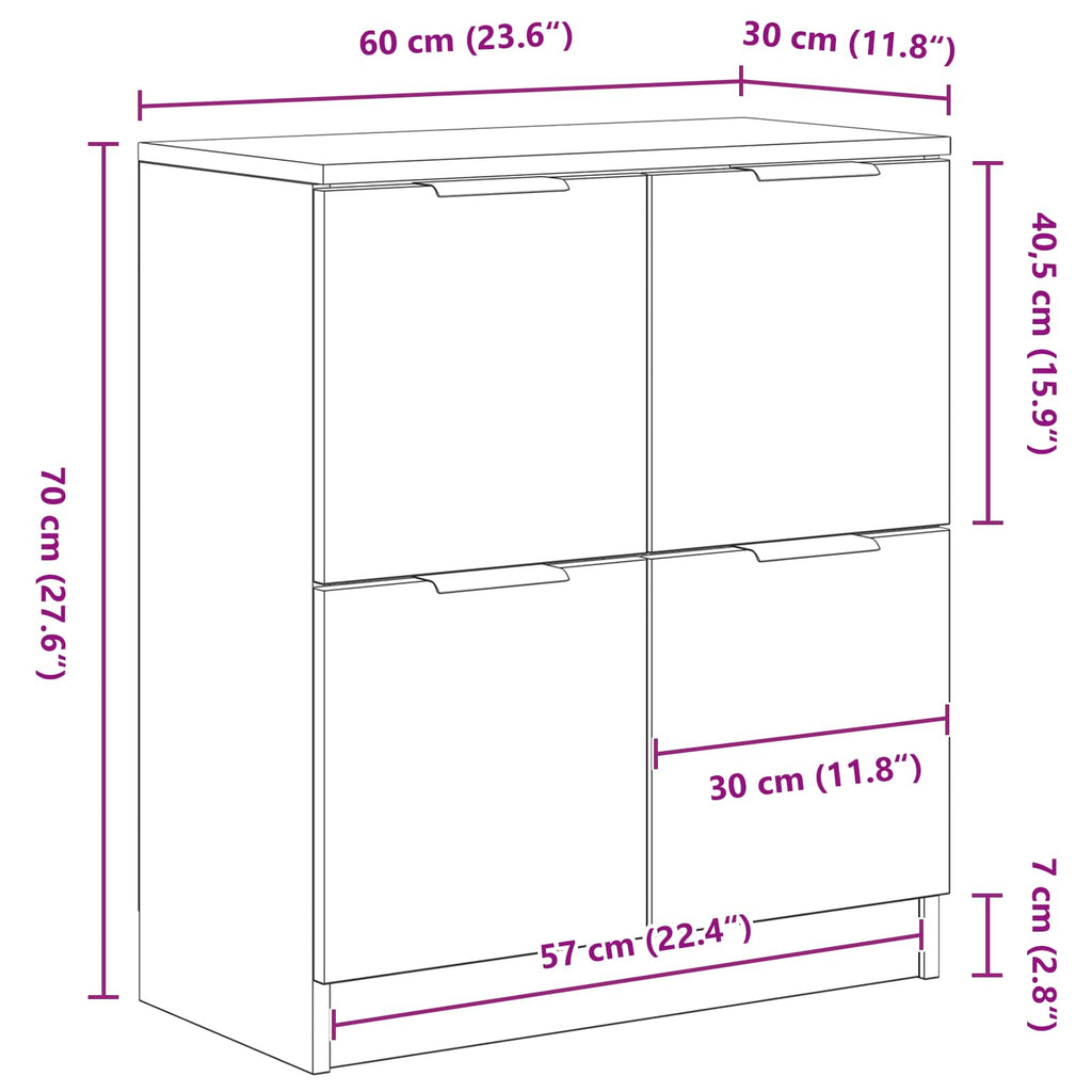 Vitrina Roble Negro 60 x 30 x 70 cm Madera contrachapada