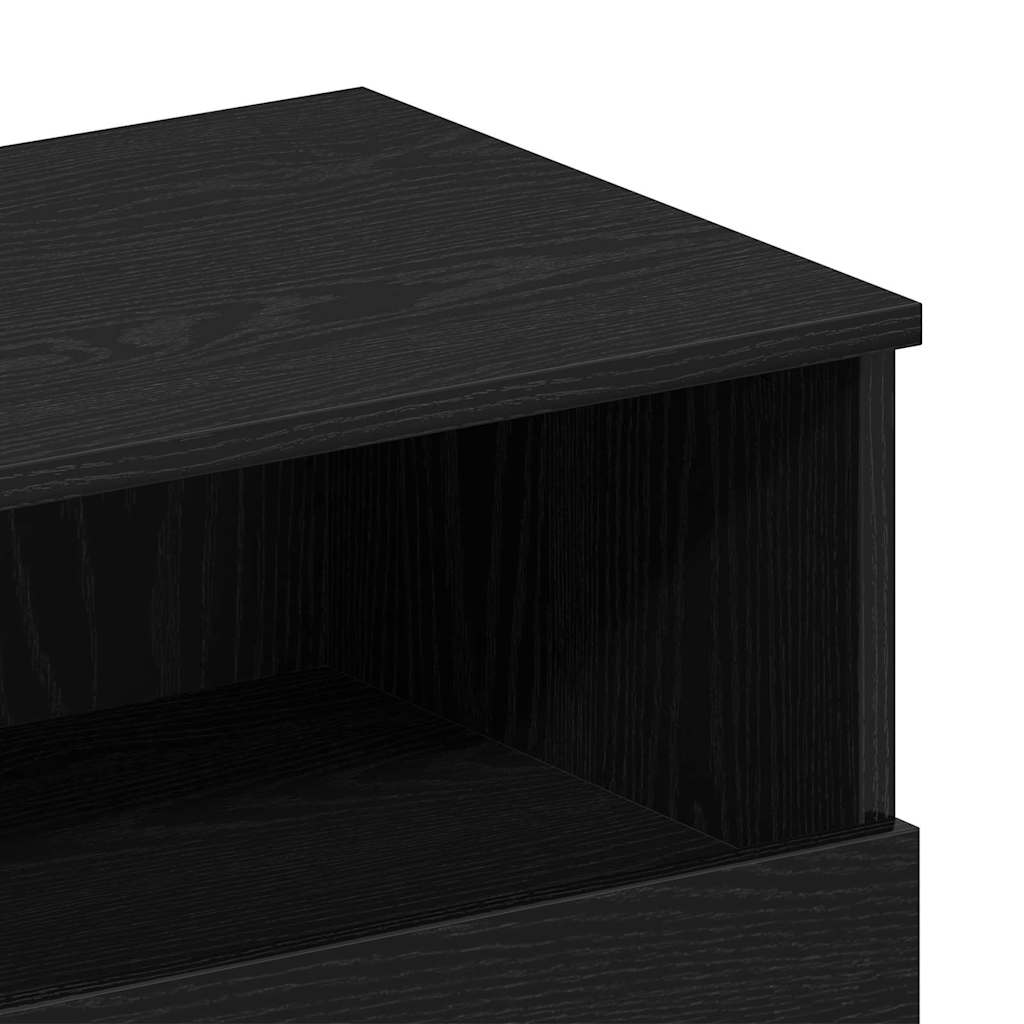 Armario de Noche con cajón 2 pcs Roble Negro 40 x 35 x 65 cm