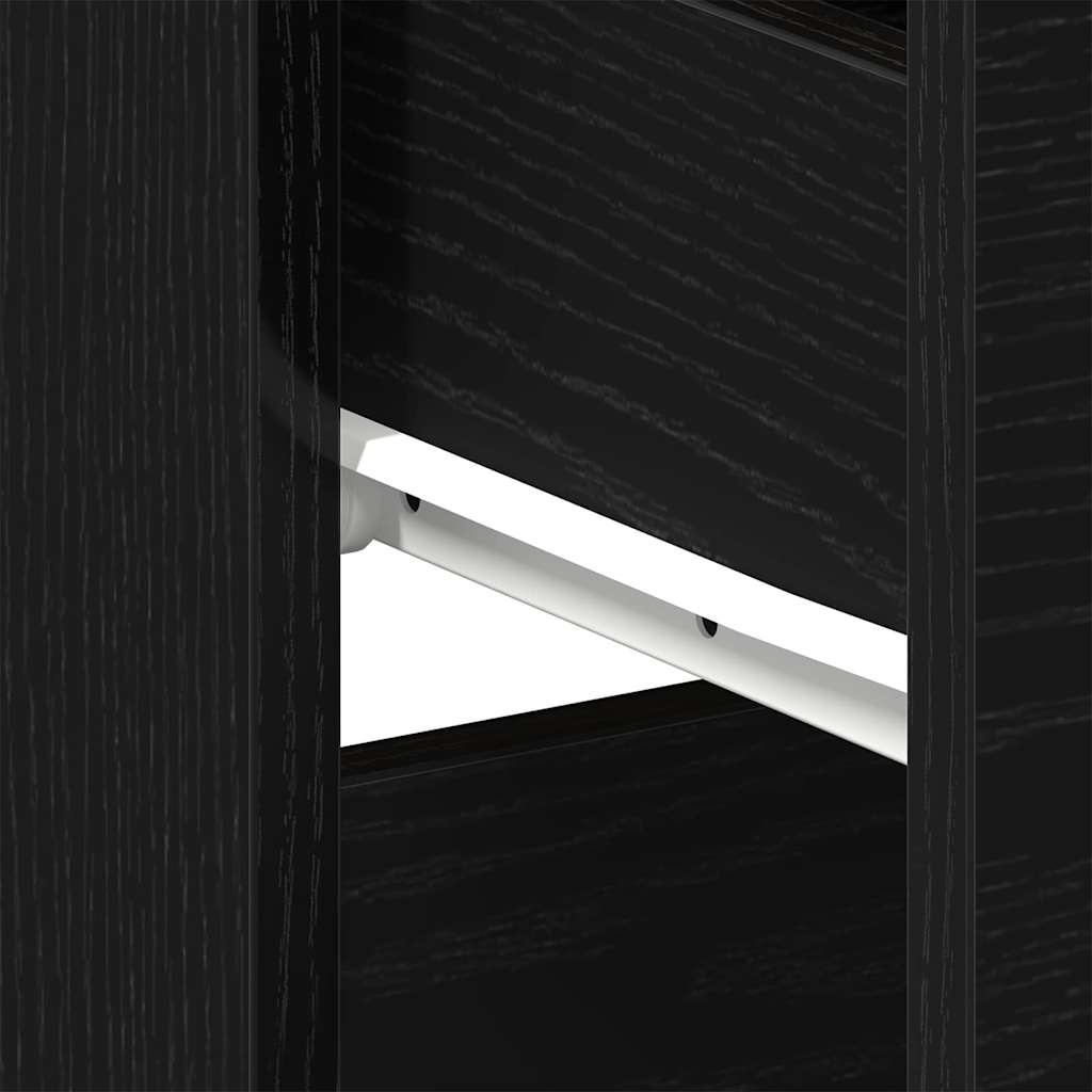 Armario de Noche con cajón 2 pcs Roble Negro 40 x 35 x 65 cm