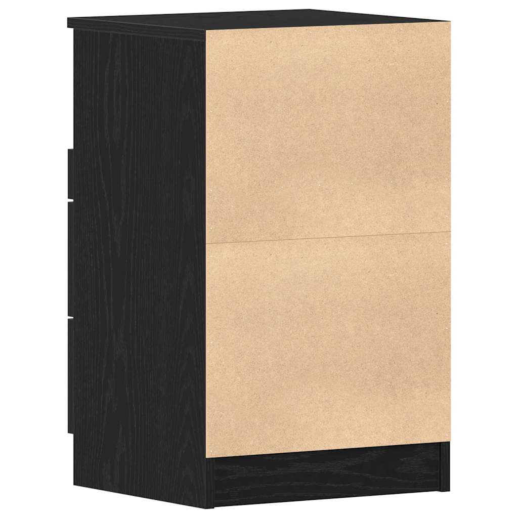 Armario de Noche con cajón 2 pcs Roble Negro 40 x 35 x 65 cm