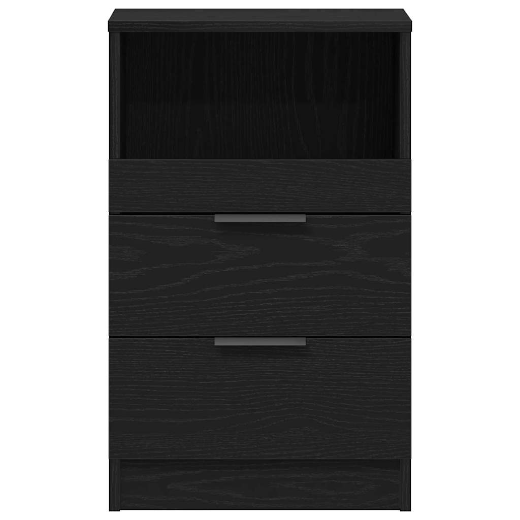 Armario de Noche con cajón 2 pcs Roble Negro 40 x 35 x 65 cm