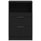Armario de Noche con cajón 2 pcs Roble Negro 40 x 35 x 65 cm