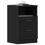 Armario de Noche con cajón 2 pcs Roble Negro 40 x 35 x 65 cm