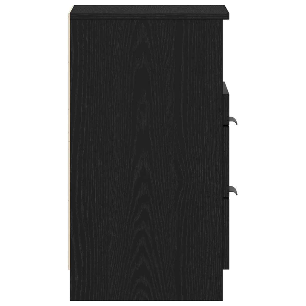 Armario de Noche con cajón 2 pcs Roble Negro 40 x 35 x 65 cm
