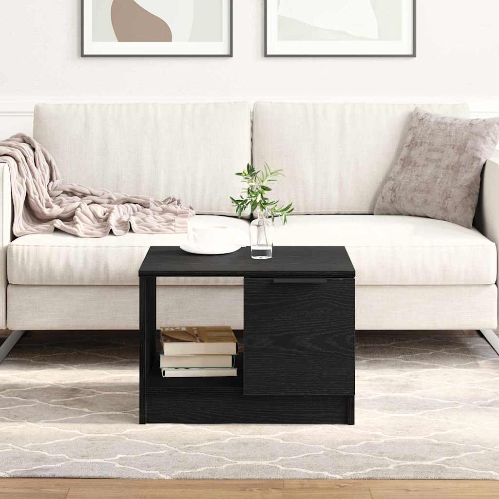 Mesa de Café Roble negro 50 x 50 x 36 cm Madera contrachapada