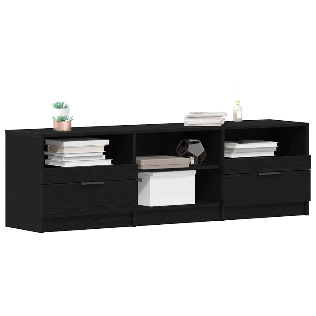 Gabinete de TV con cajón Roble Negro 150 x 33,5 x 45 cm