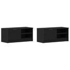 Gabinete de TV 2 pcs Roble Negro 80 x 35 x 36,5 cm