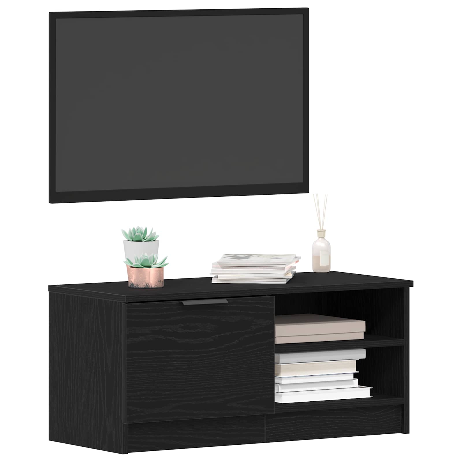 Gabinete de TV 2 pcs Roble Negro 80 x 35 x 36,5 cm