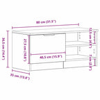 Gabinete de TV 2 pcs Roble Negro 80 x 35 x 36,5 cm