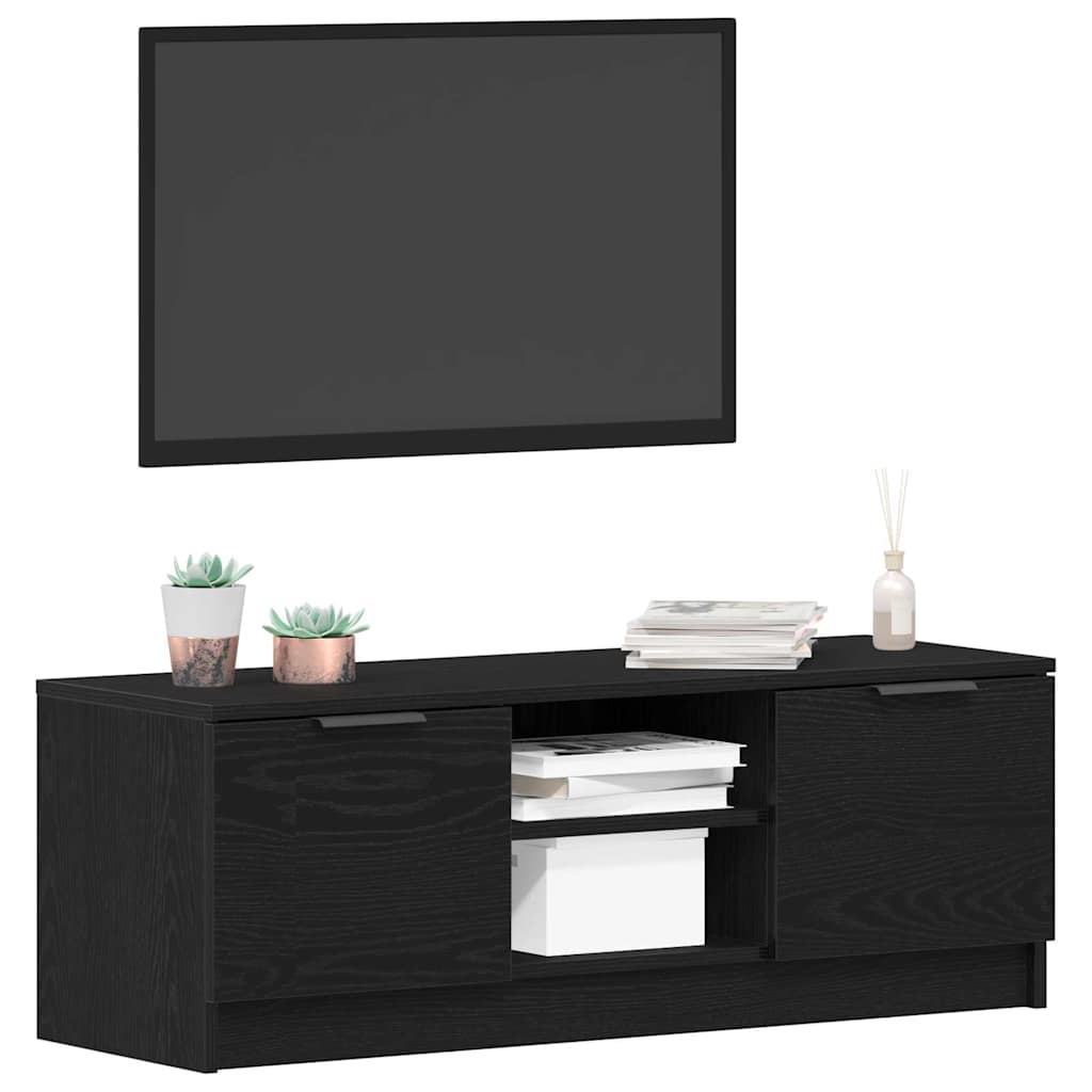 Gabinete de TV Roble Negro 102 x 32 x 35.5 cm