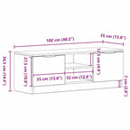 Gabinete de TV Roble Negro 102 x 32 x 35.5 cm