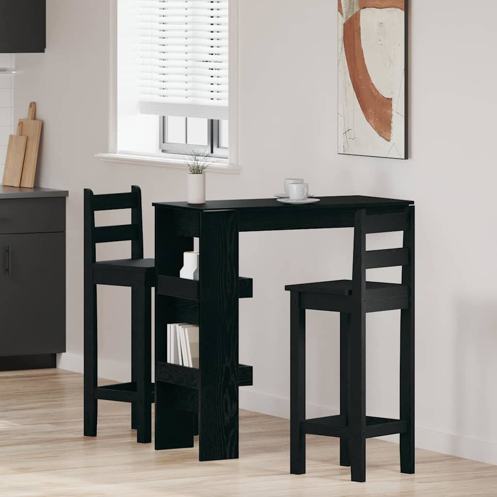 Mesa de Bar de Pared Roble Negro 102 x 45 x 103,5 cm
