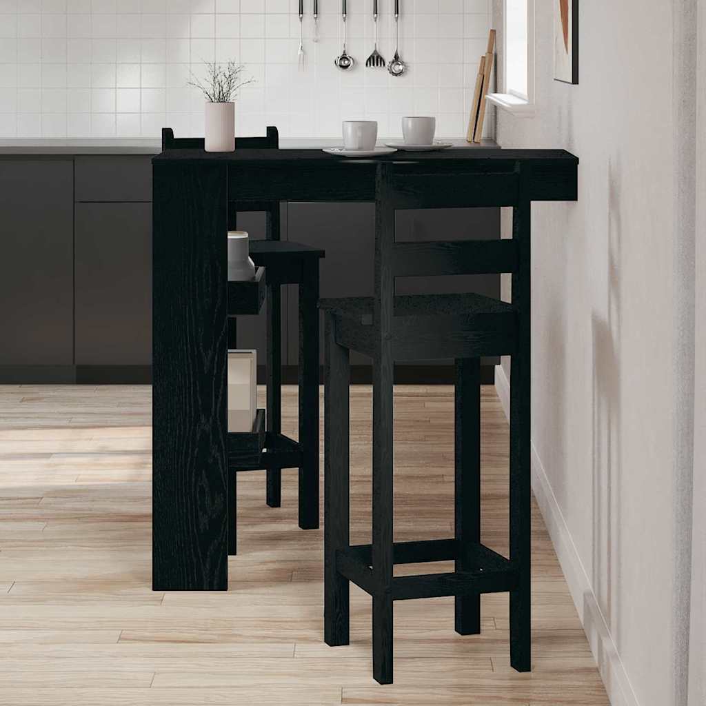 Mesa de Bar de Pared Roble Negro 102 x 45 x 103,5 cm