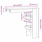 Mesa de Bar de Pared Roble Negro 102 x 45 x 103,5 cm