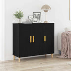Aparador Roble Negro 90 x 34 x 80 cm Madera de ingeniería