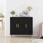 Aparador Roble Negro 90 x 34 x 80 cm Madera de ingeniería