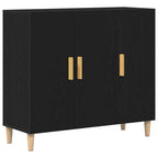 Aparador Roble Negro 90 x 34 x 80 cm Madera de ingeniería