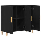 Aparador Roble Negro 90 x 34 x 80 cm Madera de ingeniería