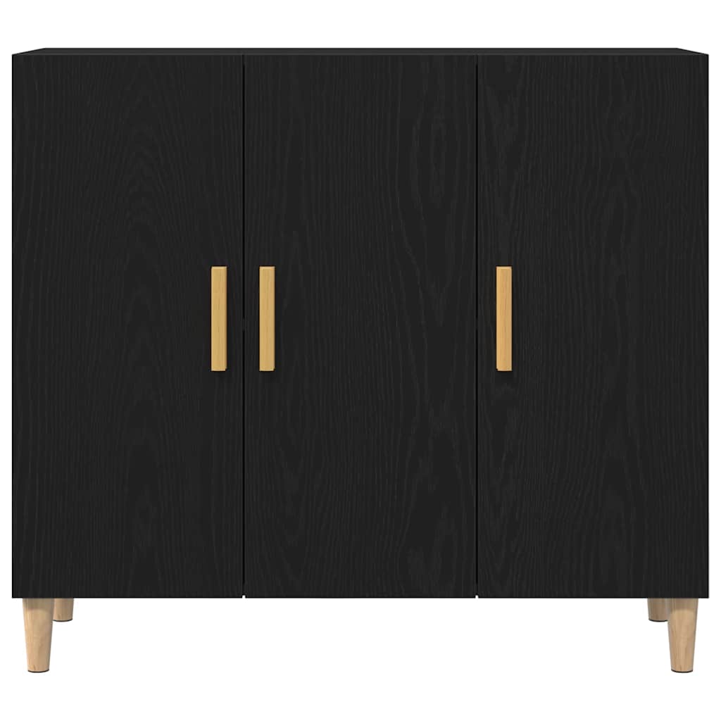 Aparador Roble Negro 90 x 34 x 80 cm Madera de ingeniería
