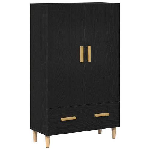 Black Oak Wall Cabinet 70 x 31 x 115 cm Plywood