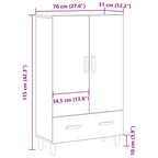 Alacena Roble Negro 70 x 31 x 115 cm Madera contrachapada